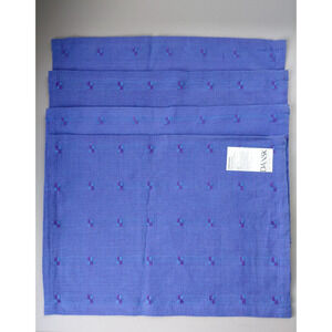 4 Dansk Ritva Puotila Placemats Woven Fabric Royal Blue Preppy Coastal NEW VTG